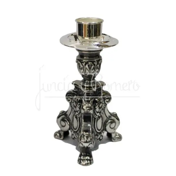 CANDELABRO VENECIA BAJO 23CM CUBILLO40 PLATA
